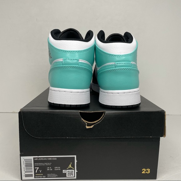 Nike Air Jordan 1 Retro Mid GS “Tropical Teal” NEW - Picture 4 of 4